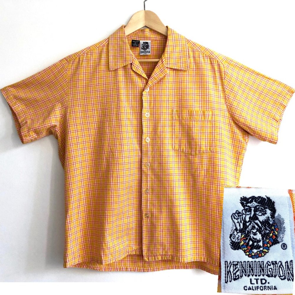 Vtg KENNINGTON LTD California 1990s Plaid Shirt XL